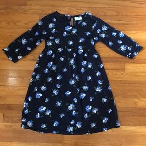 Girl’s size XL (14) Navy Blue Flowered Dress